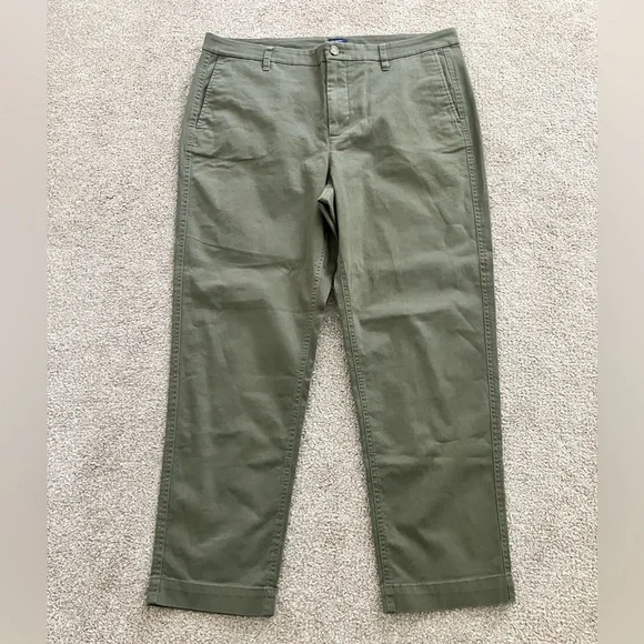 J.Crew Cotton Camp Pants Women's Green Tapered Leg Size 14 NWT - Picture 2 of 10
